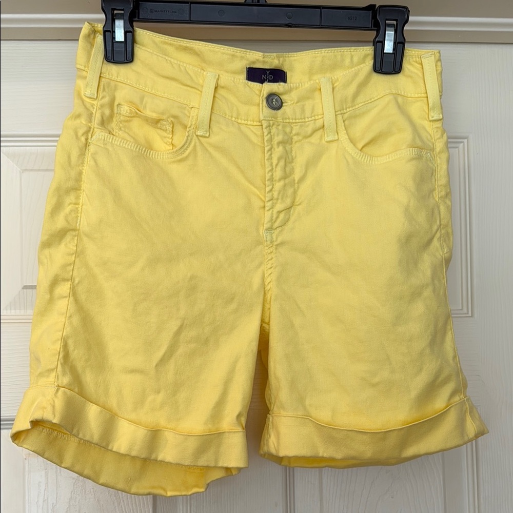 NYDJ Yellow Bermuda Shorts Lightweight Cotton Blend